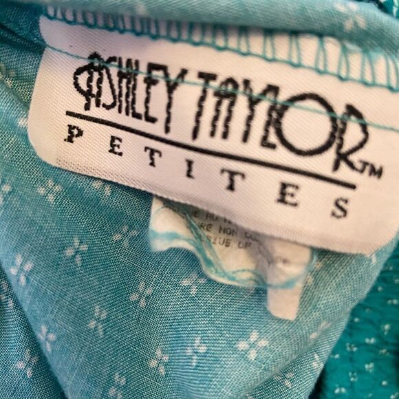 VINTAGE Petite Teal Printed Scarf Belt Light Pant - Picture 8 of 9